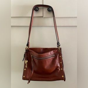 Fossil Brown Leather Shoulder Bag